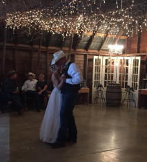 Dancing in wedding barn
